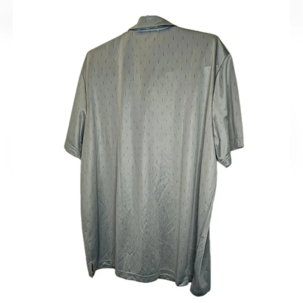 Adidas Polo Shirt Men 2X Gray Indigo Hash Print Performance Golf Pickleball Nwt